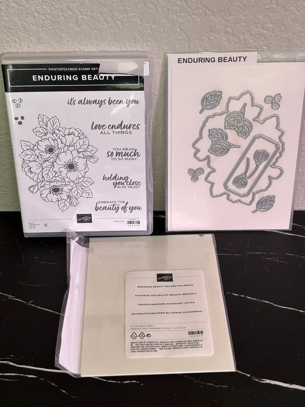 Stampin Up Enduring Beauty Bundle Stamps 162670 Dies 162673 Decorative Masks